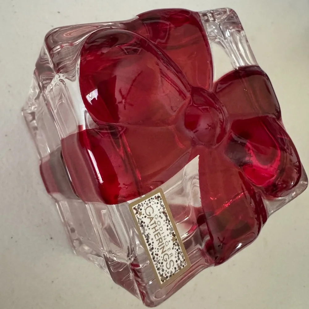 NWT Godingers “Gatherings” Shannon Crystal  Red Bow Trinket Box